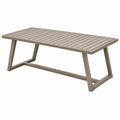 Gartentisch 200 x 100 x 75 cm Grau Beige mit Metallgestell und Lamellenplatte