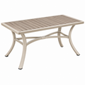 Gartentisch 150 x 90 x 74 cm Aluminium Kunststoff Holzoptik Beige rechteckig