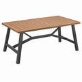 Gartentisch 180 x 90 x 75 cm Holz Braun mit Metallgestell für Terrasse