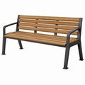 Gartenbank 150 x 60 x 85 cm Holz und Stahl Braun Schwarz mit Armlehnen