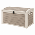 Aufbewahrungsbox 120 x 62 x 63 cm Kunststoff Taupe Beige für Garten mit Deckel