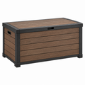 Auflagenbox 134 x 70 x 73 cm Kunststoff Braun Schwarz - wetterfester Stauraum für Garten