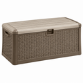 Aufbewahrungsbox 120 x 55 x 60 cm Kunststoff Taupe Flechtoptik mit Deckel