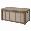 Aufbewahrungstruhe 120 x 52 x 60 cm Kunststoff Taupe - Outdoor Stauraum mit Deckel